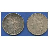 2- 1880-O Morgan Silver Dollars