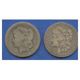 2- 1881-S Morgan Silver Dollars