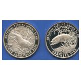 (2 ozt TW) 2- No. Am Fishing Club .999 Silver Rds