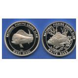 (2 ozt TW) 2- No. Am Fishing Club .999 Silver Rds