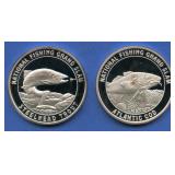 (2 ozt TW) 2- No. Am Fishing Club .999 Silver Rds