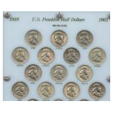 Complete Set of Franklin Half Dollars: AU/BU