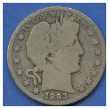 1893-S Liberty Head Barber Half Dollar