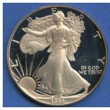 1991-S ASE Proof Silver Eagle .999 Silver