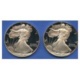 (2 ozt TW) 2- ASE Silver Eagles Proof S-Mints