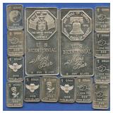 (1 ozt TW) 14- Mixed .999 Silver MiniBars 1-10 g