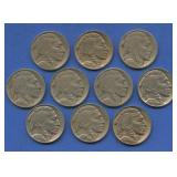 10 - Mixed Buffalo Nickels