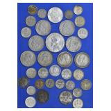 (4.02 ozt TW) 35- Mixed Foreign .400 Silver Coins