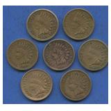 7- Copper-Nickel Indian Head Cents 1859-1864