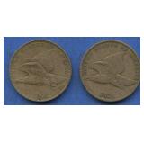 2- 1858 Flying Eagle Cents