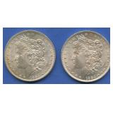 2- 1884-O Morgan Silver Dollars