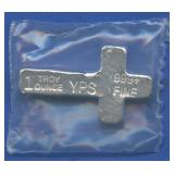 Yeager Poured Silver Cross .999 Silver 1 ozt