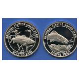 (2 ozt TW) 2- No. Am Fishing Club .999 Silver Rds