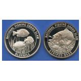 (2 ozt TW) 2- No. Am Fishing Club .999 Silver Rds