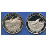 (2 ozt TW) 2- No. Am Fishing Club .999 Silver Rds