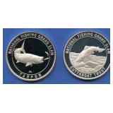 (2 ozt TW) 2- No. Am Fishing Club .999 Silver Rds