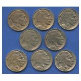 8- Mixed Buffalo Nickels with Higher Grades