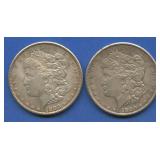 2- 1900 Morgan Silver Dollars
