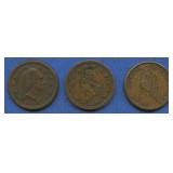 3- Mixed Civil War Tokens Patriotic Dies