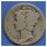 1921-D Mercury Head Dime