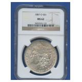 1887-O Morgan Silver Dollar NGC MS 62