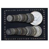 (4.04 ozt TW) 40- Mixed Foreign Silver Coins .500