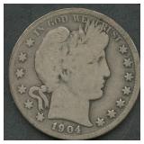 1904-S Liberty Head Barber Half Dollar