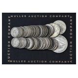 (4.06 ozt TW) 49- Mixed Foreign Silver Coins .500