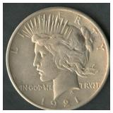 1921 Peace Silver Dollar