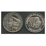 (1.31 ozt TW) 2- Classic Casino Chips .999 Silver