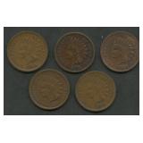 5- Mixed Earlier Indian Head Cents