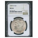 1899-O Morgan Silver Dollar NGC MS 64