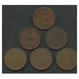 6- Mixed Two Cent Pieces
