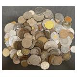 Bag of 100+ Mixed Foreign Non-Silver Coins
