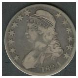 1824 Capped Bust Half Dollar