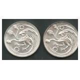 2- 1ozt (2ozt) Hydra Silver .999 Rounds