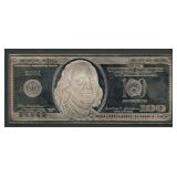 4ozt Ben Franklin $100 Silver .999 Bar