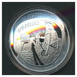 5ozt Silver .999 Moon Landing Concaved Round