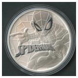 1ozt Silver .999 Spiderman Marvel Coin