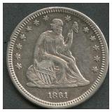 1861 Seated Liberty Quarter