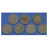 7- Mixed Three-Cent Nickels