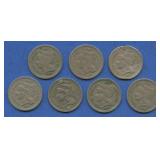 7- Mixed Three-Cent Nickels