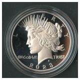 2023-S Proof Peace Silver Dollar .999 in OGP
