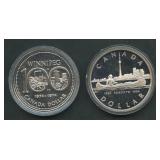 1974 and 1984 Proof Canada .500 Silver Dollars