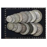 (4.05 ozt TW) 16- Mixed Foreign Silver Coins .500