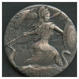 2015 Tuvalu Athena $2 .999 Silver 2 ozt COA
