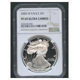 2004-W ASE Silver Eagle NGC PF69 Ultra Cameo