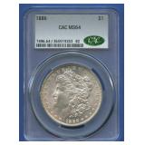 1886 Morgan Silver Dollar CAC MS 64