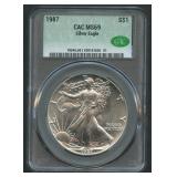 1987 ASE Silver Eagle CAC MS 69