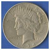 1934 Peace Silver Dollar